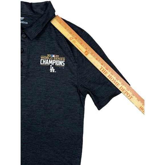 Fanatics MLB 2020 World Series Champions LA Dodgers Short Sleeve Polo‎ Sz M Gray - Picture 4 of 7